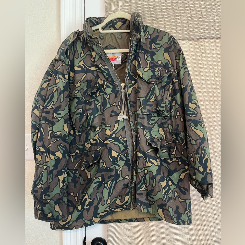 Vintage Winchester Treebark Camouflage Jacket Men's LG  Canvas Hunting